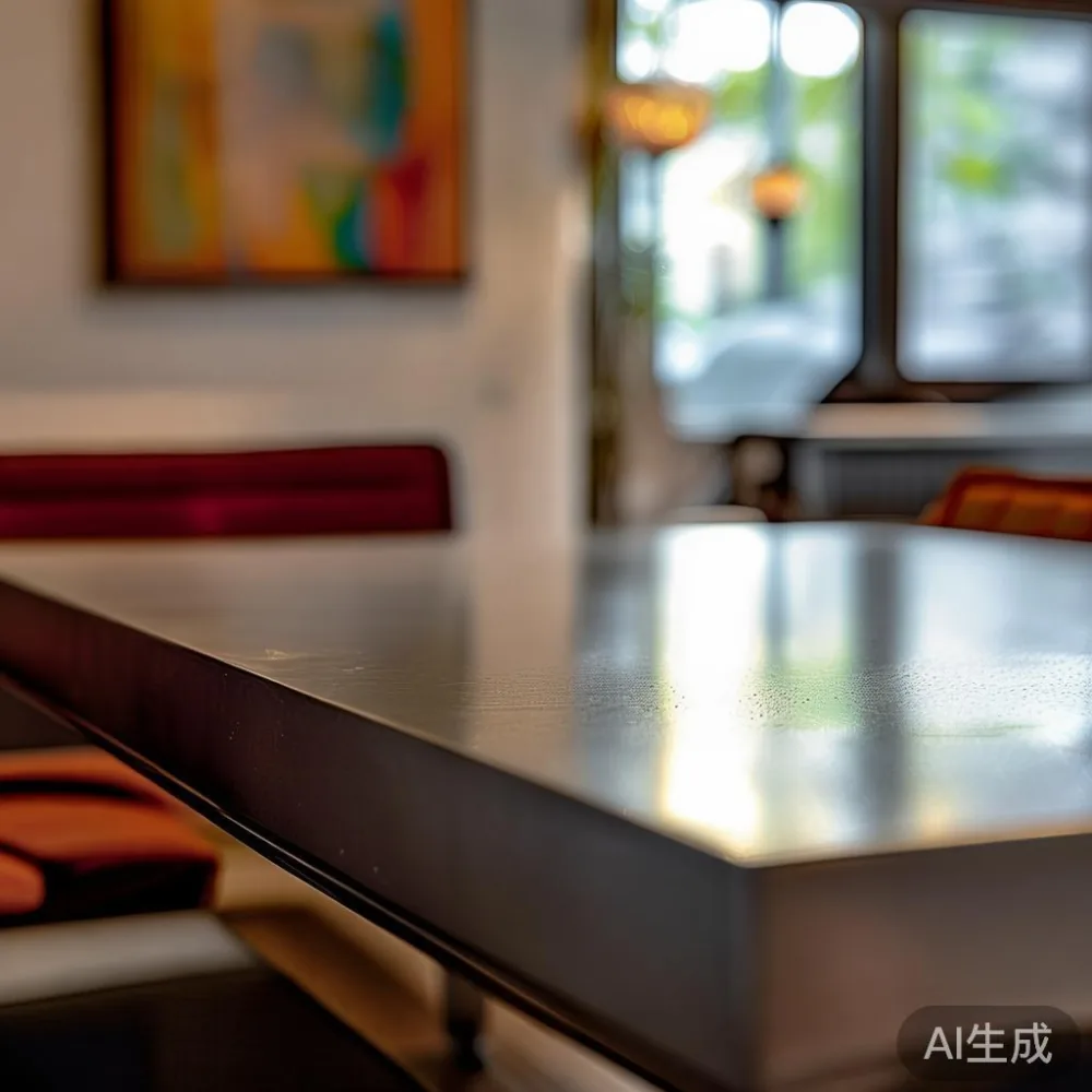 A stylish metal dining table in a cozy Singapore condo dining area