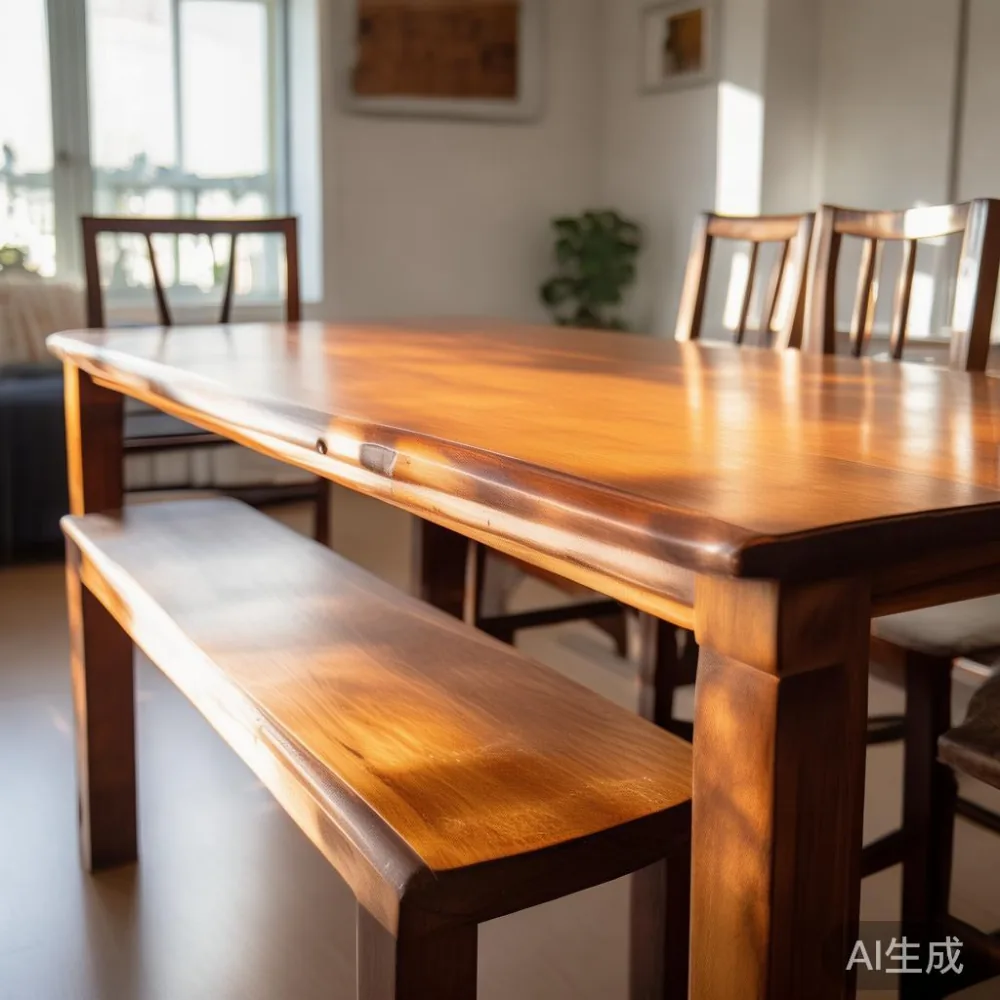 Compact wooden dining table setup in an HDB flat
