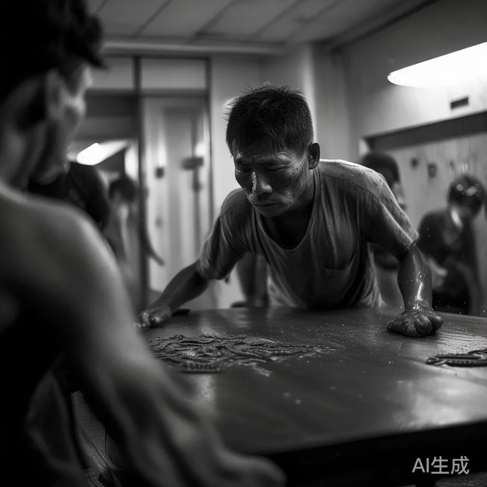 Movers carrying a wooden dining table into an HDB lift
