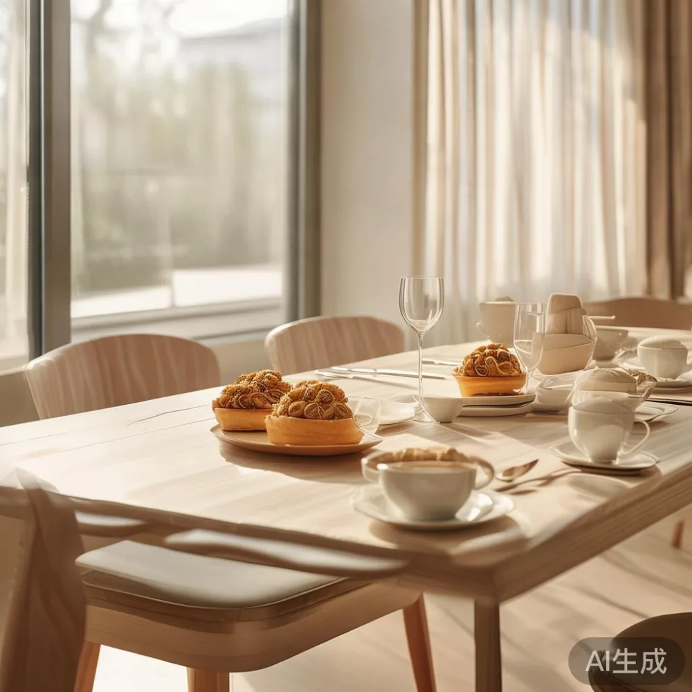 Extendable small space dining table set for 6 with CNY pineapple tarts in a 4-room Singapore HDB open-concept dining area