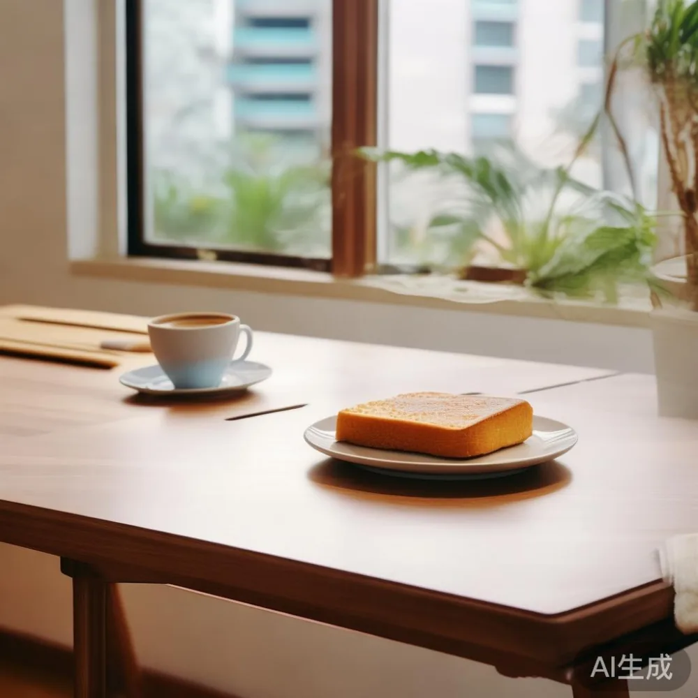 Compact extendable small space dining table in a Singapore condo with kopi and kaya toast on top