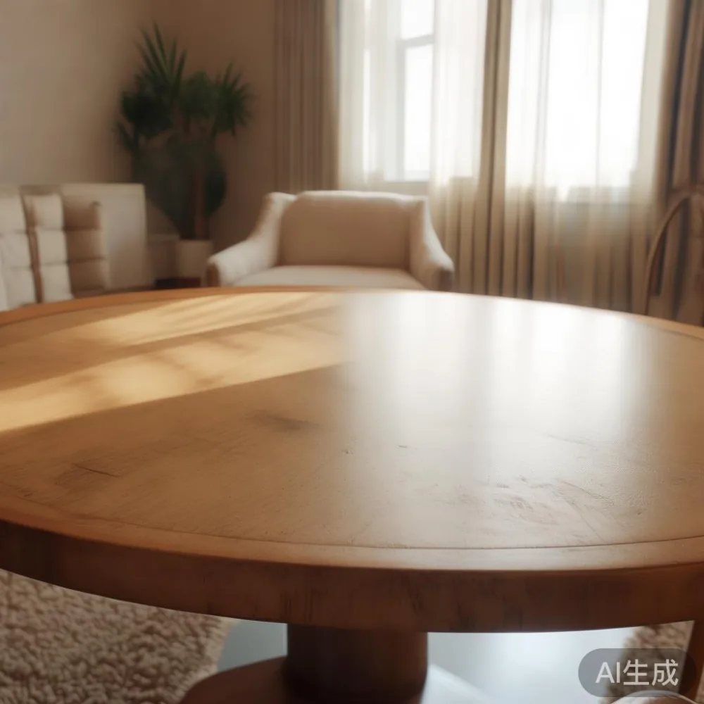 Round dining table in a cozy HDB living room