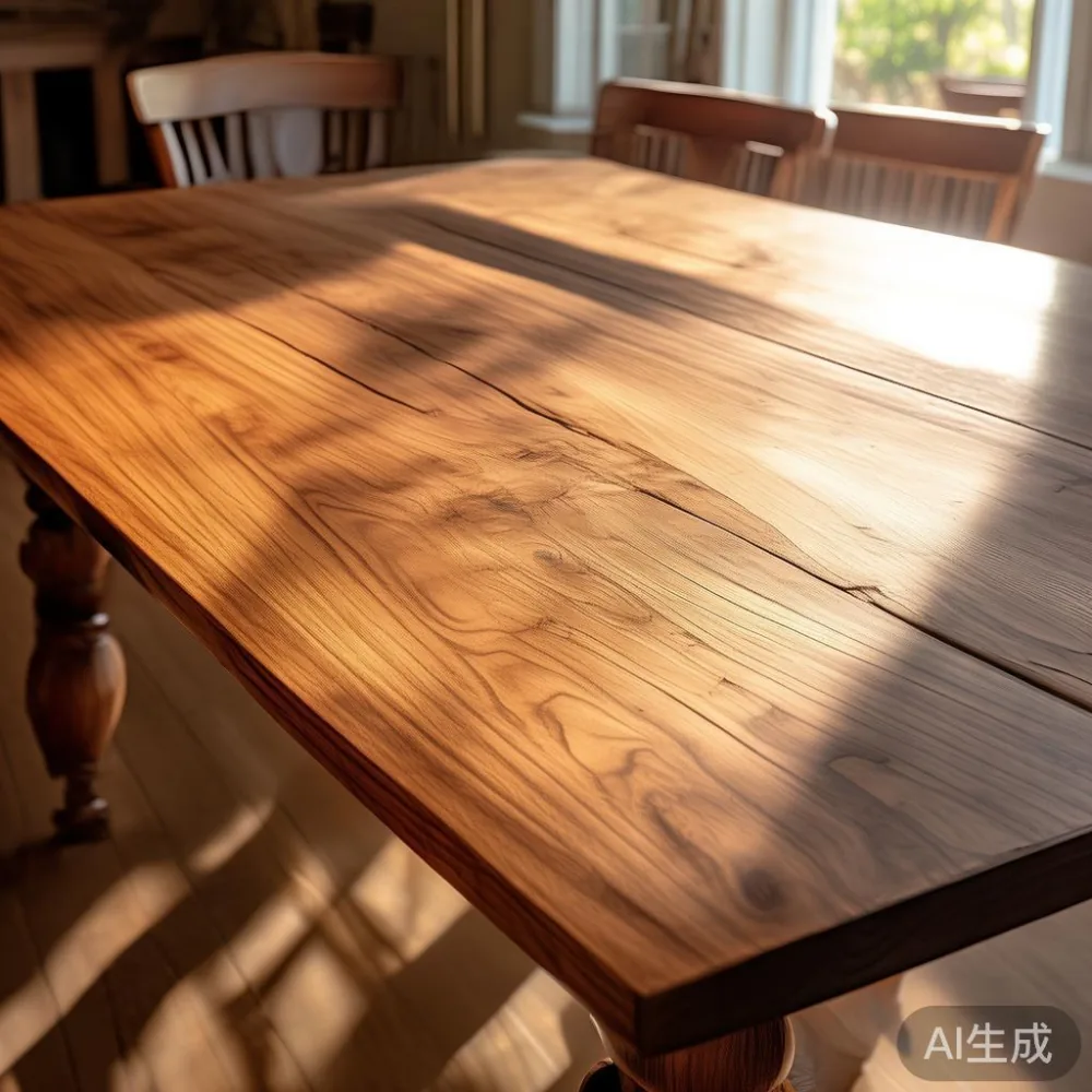 Custom solid wood dining table with intricate details