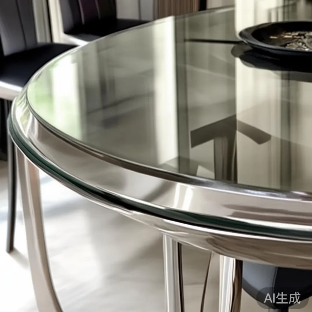 Contemporary round dining table in a Singapore condominium