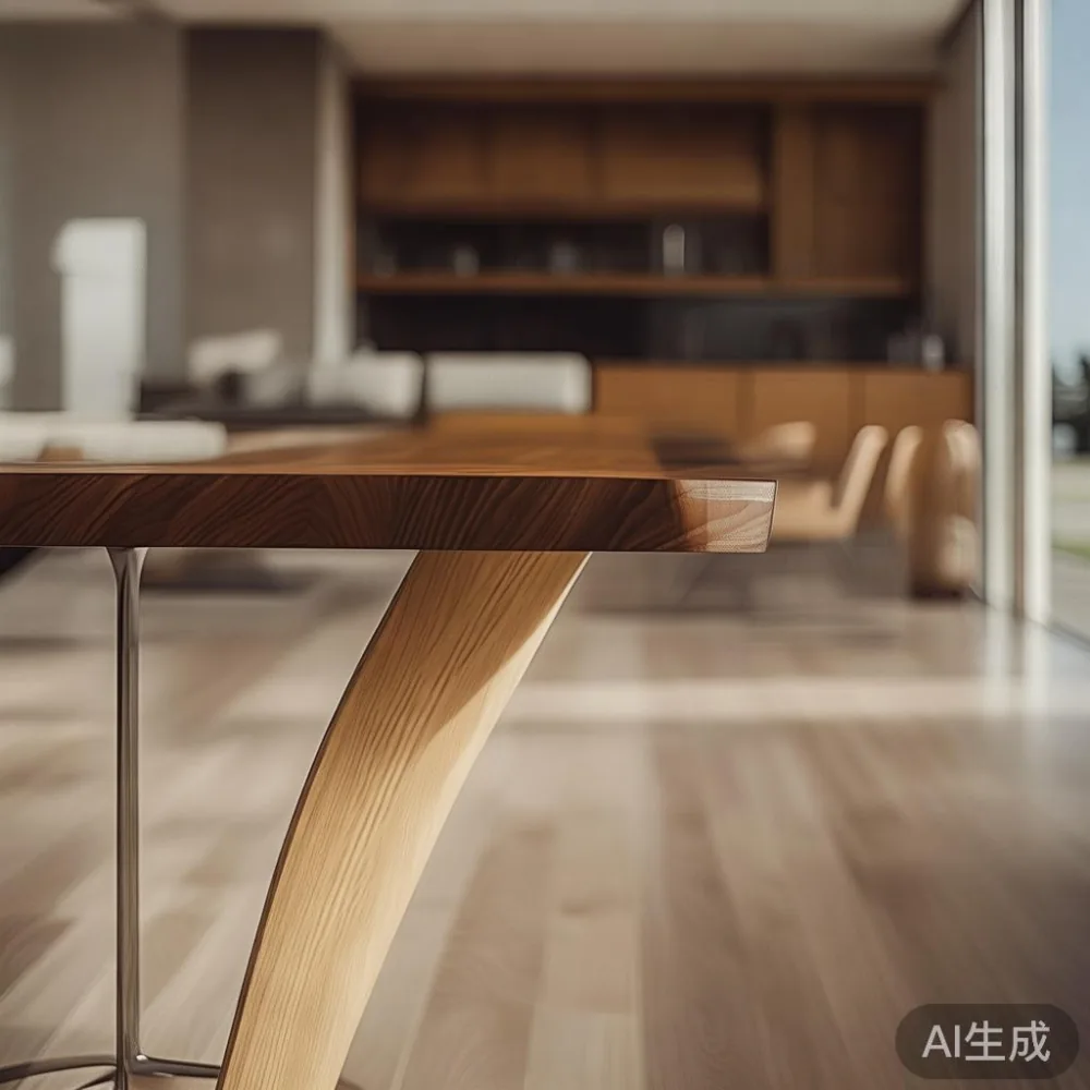 Custom pedestal dining table in Singapore condo open-plan living space