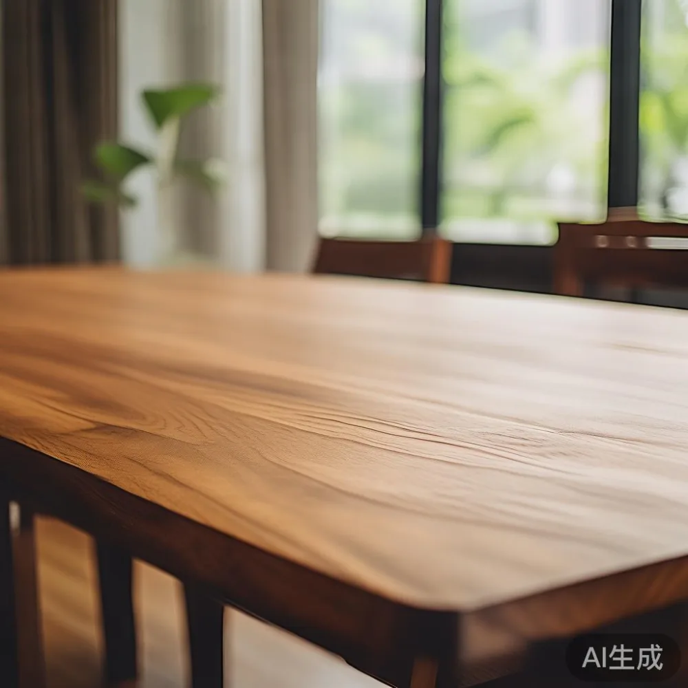 Classic solid wood dining table in a Singapore condominium dining area