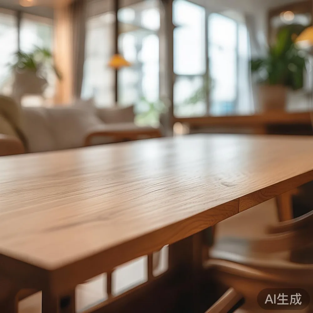 How to Choose the Right Size Dining Table for a Singapore HDB Living R — close-up of the grain and joinery detail, shallo