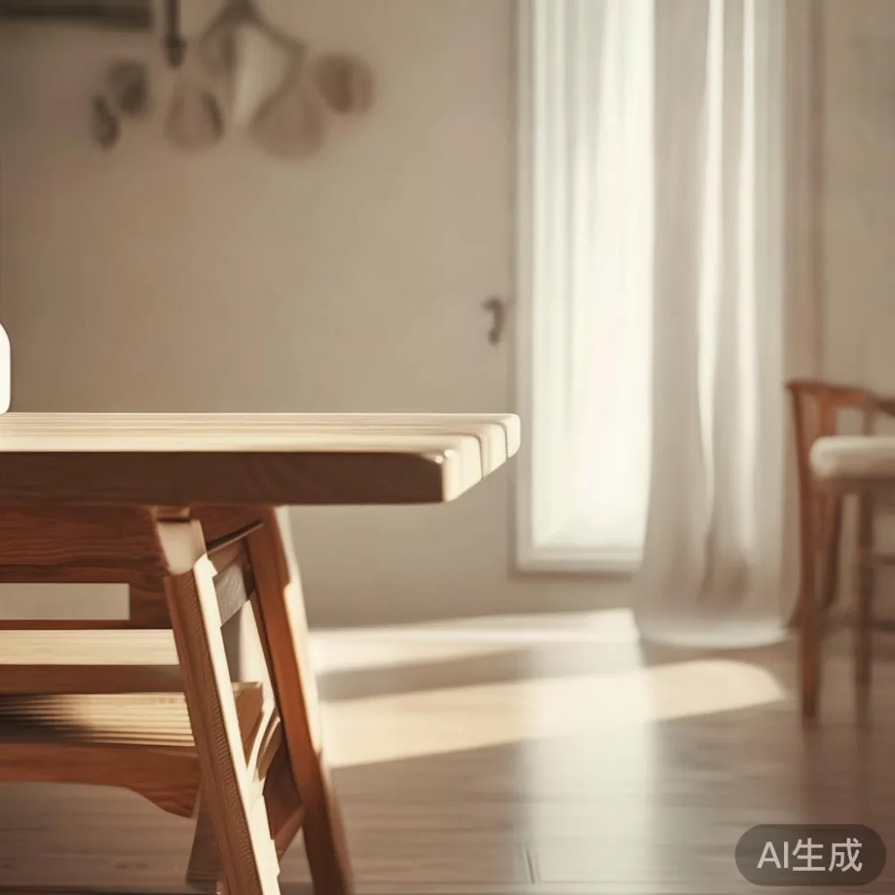 How to Match a Solid Wood Dining Table SG to a Warm Minimal Interior — detail of the base and leg construction on a bed