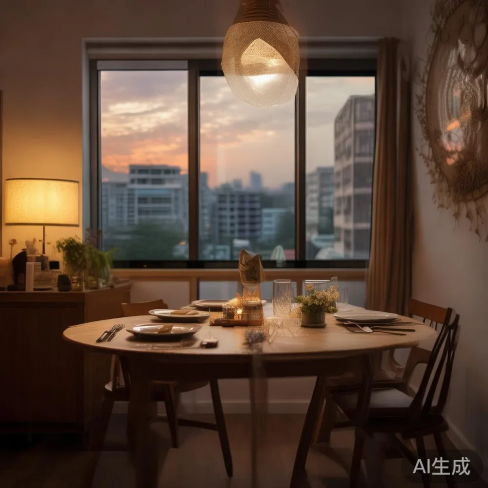 Styling a Small Singapore Apartment Without Making It Feel Crowded — room setting at dusk with warm lamp light, film 