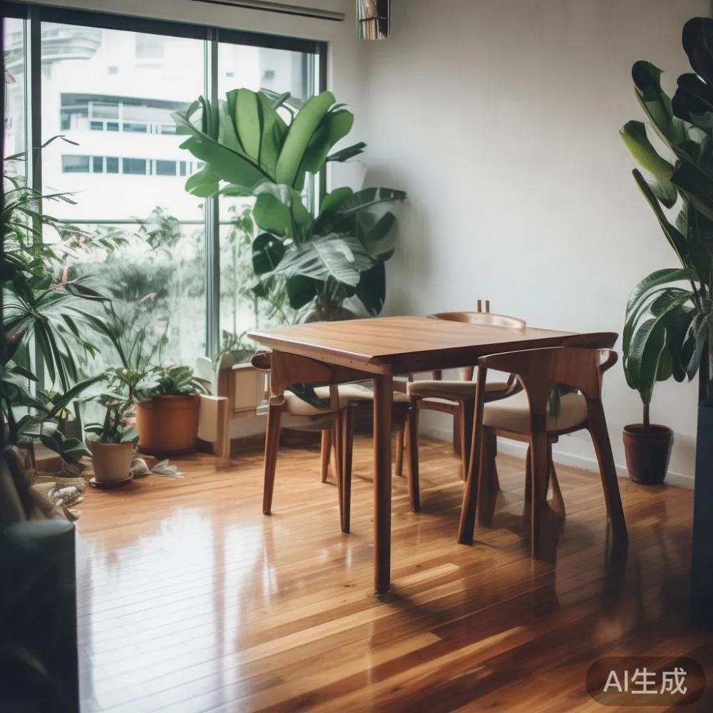 Singapore Apartment Living: Styling Small Spaces for Dining — corner of a small condo apartment with wooden fl