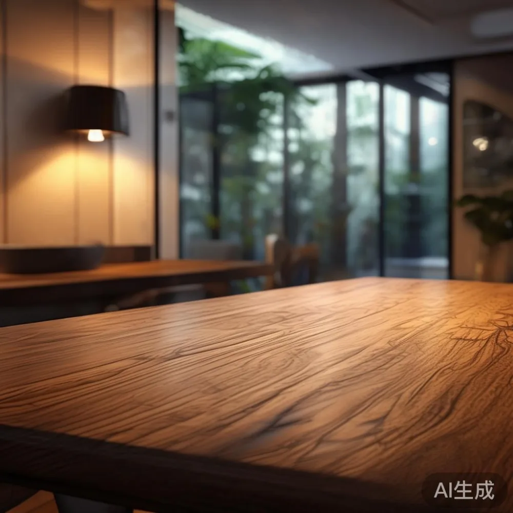 How Humidity Affects Your Wood Furniture in Singapore's Climate — room setting at dusk with warm lamp light, film