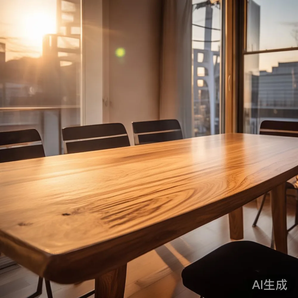 Veneer vs Solid Wood Dining Table SG: A 5-Year Cost Comparison for Sin — room setting at dusk with warm lamp light, film