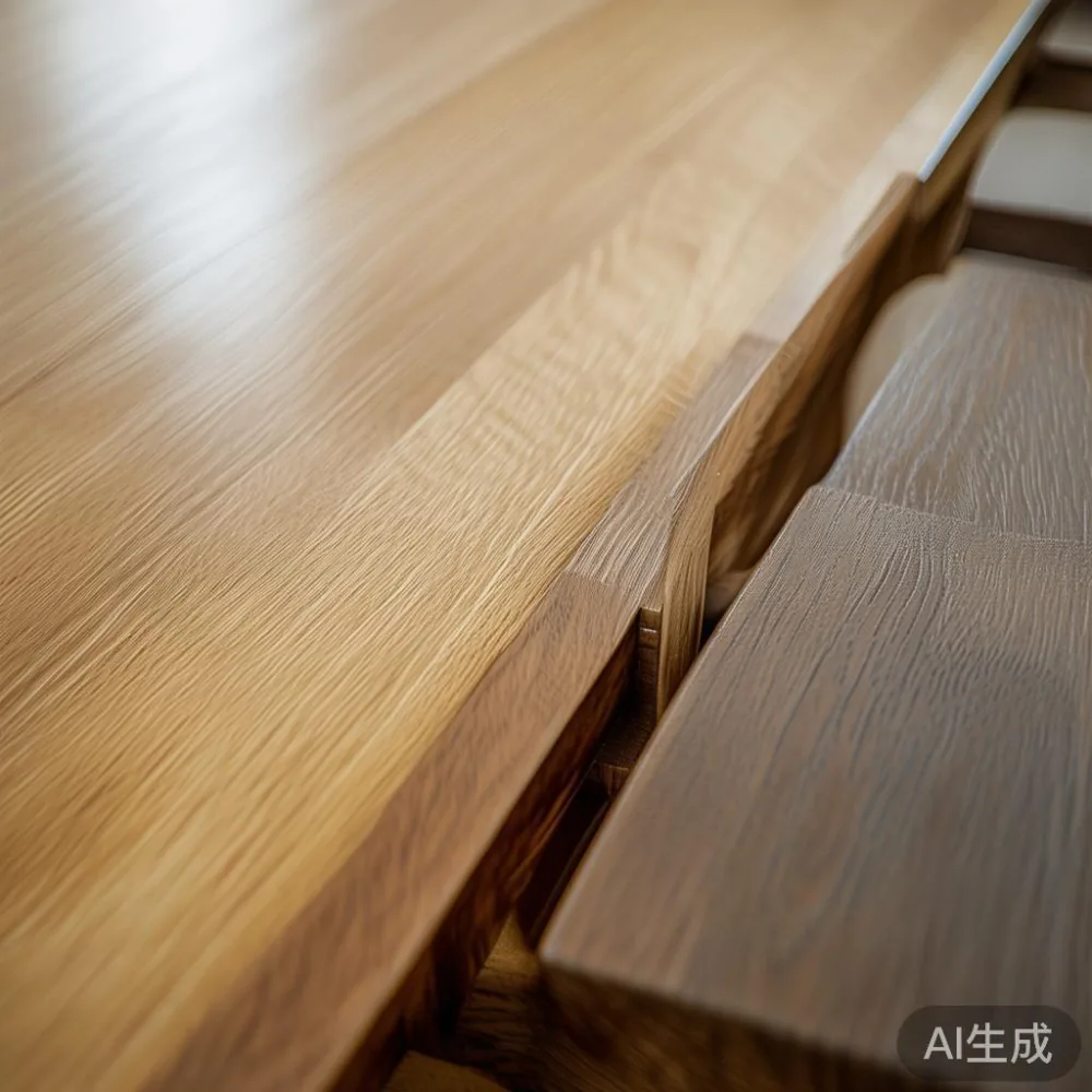 Veneer vs Solid Wood Dining Table SG: A 5-Year Cost Comparison for Sin — close-up of the grain and joinery detail, shallo